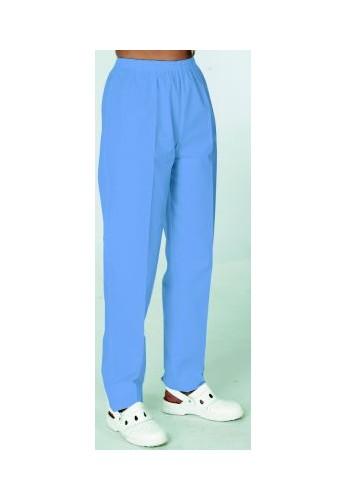 Pantalon médical mixte - Bleu ciel - Ceinture élastiquée - Modèle MANU_0