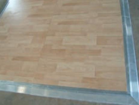 Piste de danse clipsable - Plancher MDF décor parquet hêtre - Aluminium - 1x1m - Épaisseur 32mm_0