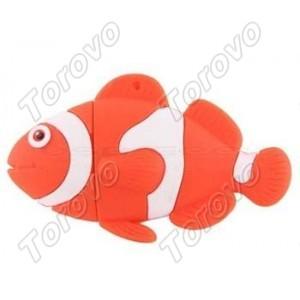 Clé USB poisson rouge cartoon - Mini disque flash mignon en silicone - KT052_0