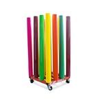 Rayonnages pour bobines - capacité 16 bobines de mandrin 3 pouces - roulettes pour charge lourde_0