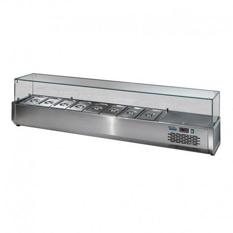 Saladette réfrigérée 8 bacs GN 1/3 - TPZ27 - 2000x389x457 - VR203V - pour tables à pizza_0