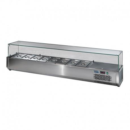 Saladette réfrigérée 8 bacs gn 1/3 pour tables à pizza tpz27 - 2000x389x457 - VR203V_0