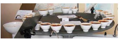 Table pour analyse sensorielle conviviale - Gamme ACTUEL - rotation manuelle pour 4 testeurs avec options personnalisables_1