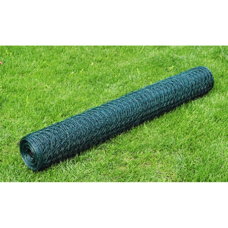 Vidaxl grillage acier galvanisé et revêtement en pvc 25x0,5 m vert 140404_0