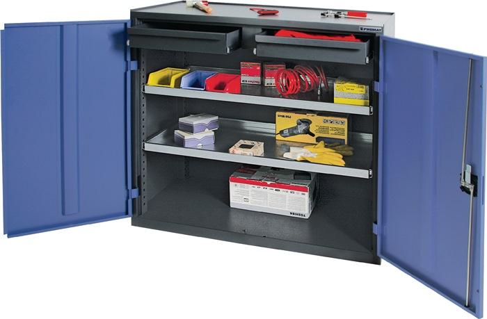 Armoire outillage/Servante de machine H1000xl1000xP500 mm 2 tiroirs, 2 fonds gris anthracite/bleu pigeon NCS PROMAT_0