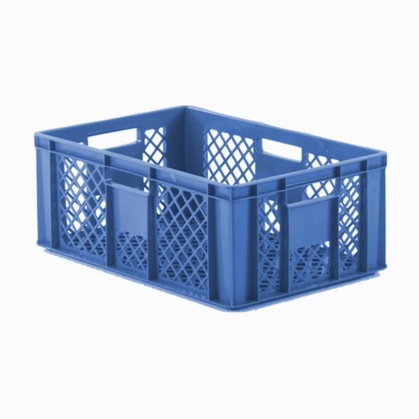 Bacs alimentaires ajourés 600 x 400 mm - Hauteur 240 mm - Bleu - Polyéthylène haute densité - Marque Rolléco_0