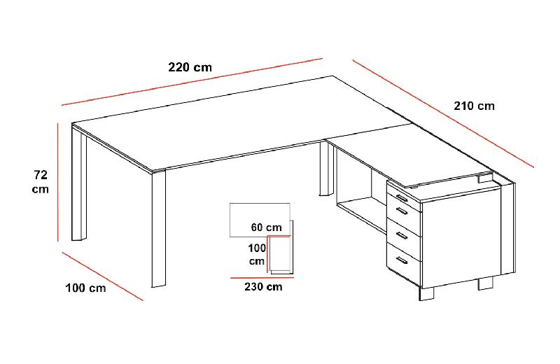 Bureau de direction X7 avec retour et caisson - Officity - 230, Oui_1