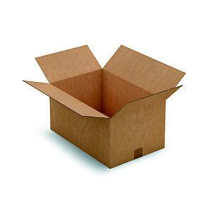 Caisse américaine carton simple cannelure - L.Int. 50 x l.33 x h.25 cm - Kraft brun - Lot de 25_0