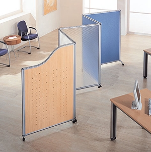 Cloisonnette de bureau amovible - gamme FLEX D-150 avec modules courbes ou droits_0