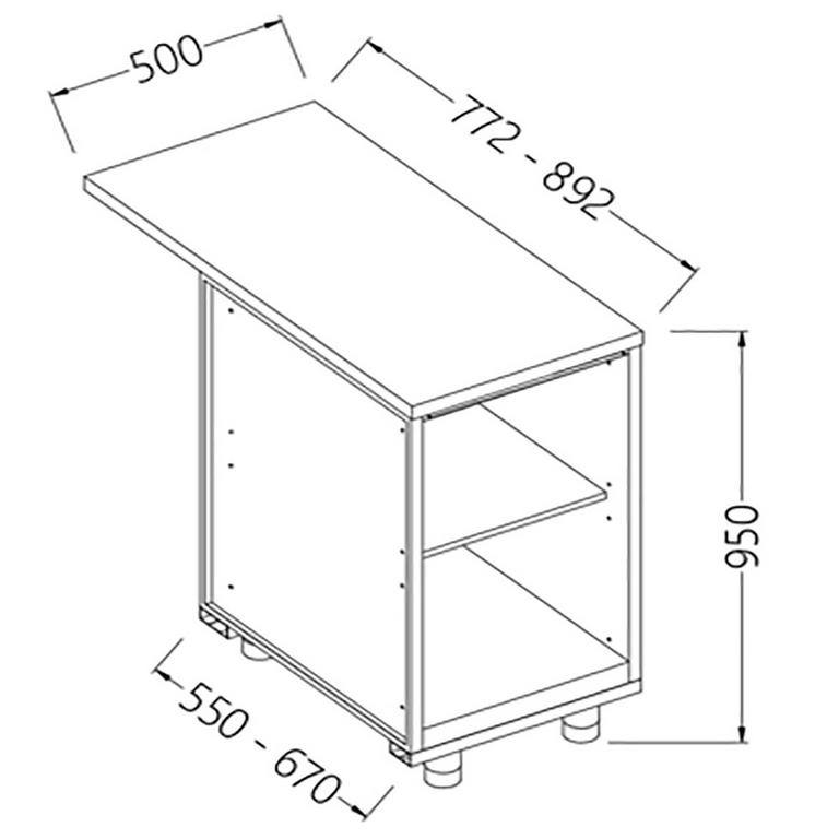 Comptoirs de bar neutres section caisse - 500x550x950 mm - BC05X/5_0