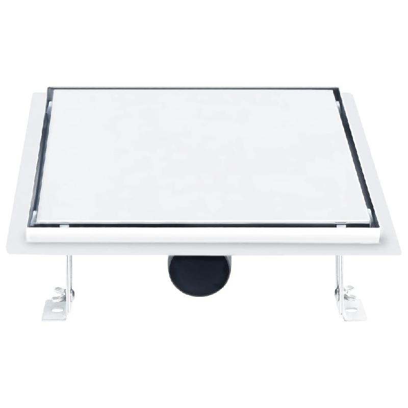 Drain de douche 2 en 1 - acier inoxydable 25x25 cm - salle de bain, cuisine, garage, sous-sol, toilettes - modèle 02_0003008_0
