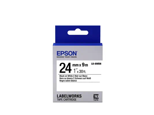 Epson LK-6WBN - Standard - Noir sur Blanc - 24mmx9m_0