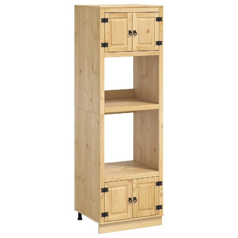 Helloshop26 - Armoire rectangulaire moderne avec 3 étagères 66 x 58 x 207 cm en pin massif miel 02_0058896 - Bois massif 3000240837890_0