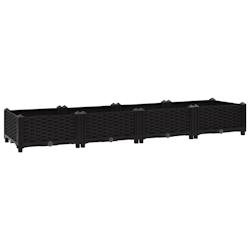 Helloshop26 - Jardinière lit surélevé plantes fleurs jardin 160 cm polypropylène noir 02_0000917 - 3000072521530_0