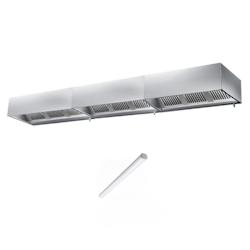 Hotte caisson sans moteur 5300x900x450 mm avec éclairage, filtre et robinet de vidange PREMIUM / GOLDINOX - 3701770822874_0