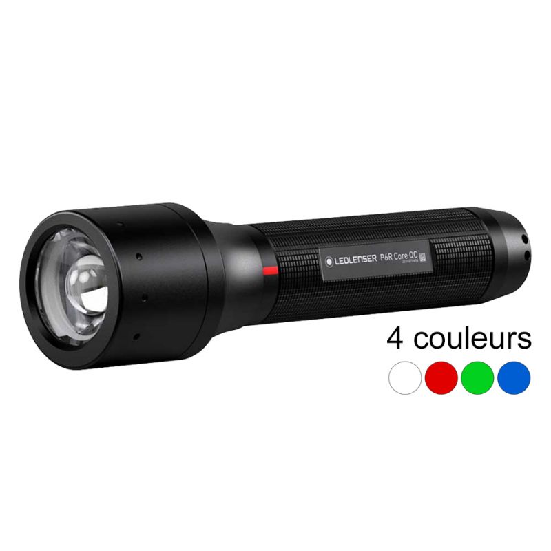 Lampe torche LED - LedLenser® P6R Core QC - Etanche IP54 - 4 couleurs - Rechargeable - 5117GM_0