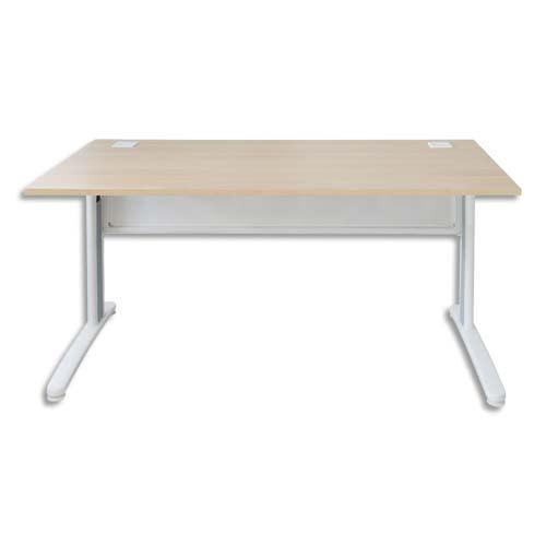 Mt international bureau droit pied en l hêtre blanc mt5 - dimensions : l140 x h73 x p80 cm_0