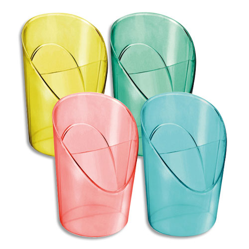 POT A CRAYONS ESSELTE COLOUR'ICE - POLYSTYRENE - L10 X H12,5 X P9 CM - 2 COMPARTIMENTS - COLORIS ASSORTIS - LOT DE 6