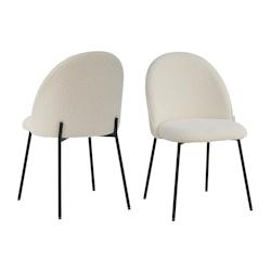 SIT Möbel Lot de 2 chaises Tom Tailor | Chaise avec coussin en T-Bouclé | Tapissée beige | Pieds en métal noir | L 57 x P 54 x H 52 cm - multicolo_0