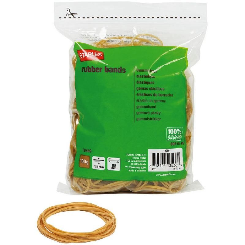 STAPLES ELASTIQUE FIN L. 80 MM STAPLES - SACHET DE 100 G (PRIX À L'UNITÉ)