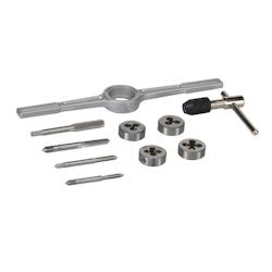 Tarauds et Filières Métriques - Lot de 10 Pièces - Outils de Précision pour Filetage - Silverline - gris 5024763017193_0