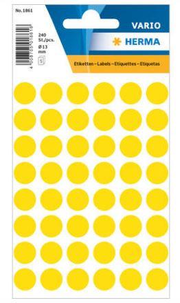 Étiquette universelle ronde - Ø 13 mm - jaunes - 1861 - adhésives écologiques en papier FSC®_0