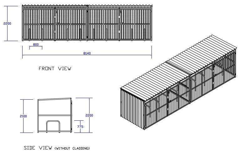 Abri vélo fermé bsc2 / structure en acier / bardage en bois et grillage métallique / pour 30 vélos_1