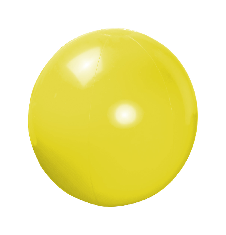 Ballon de plage gonflable en PVC brillant - ø40 cm - Couleur jaune_0