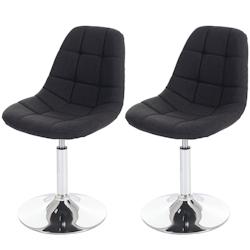 Décoshop26 - 2x chaises de salle à manger en tissu gris foncé pied chromé pivotant CDS04426 - gris 3000041491321_0
