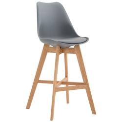 Décoshop26 - Tabouret de bar style scandinave avec repose-pieds en bois assises en plastique et synthétique gris TDB10372 - gris 3000486669606_0