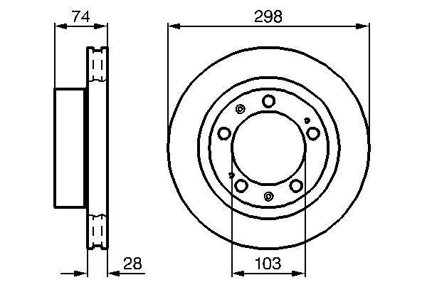 Disque de frein Bosch 0986478418 - ventilé intérieur - avant - boîte de 2 disques_0