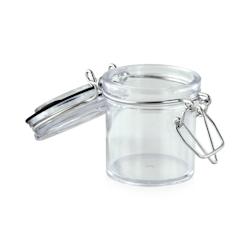 ECOLOMIQUE - 12 Pcs - Bocal plastique rond transparent - 50 ml, Diam: 4,8 cm, Hauteur: 6 cm - ECO210SEAL45 - transparent plastique ECO210SEAL45_0