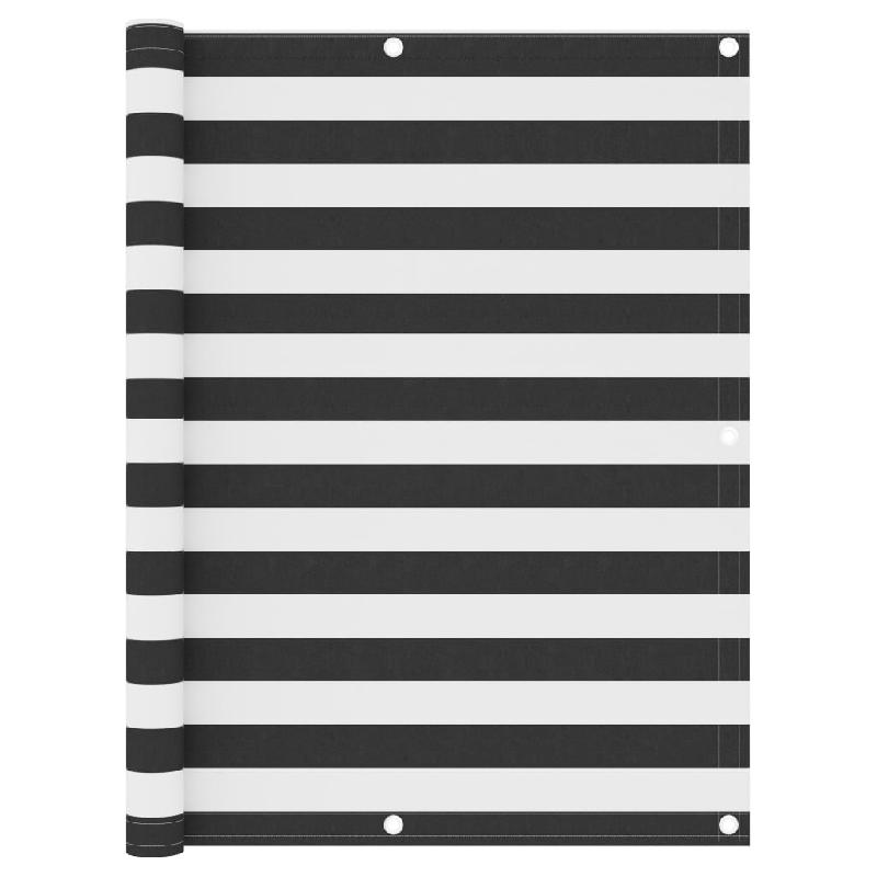 Écran de balcon imperméable 120 x 400 cm - Tissu Oxford anthracite et blanc - Réf : 02_0009980_0