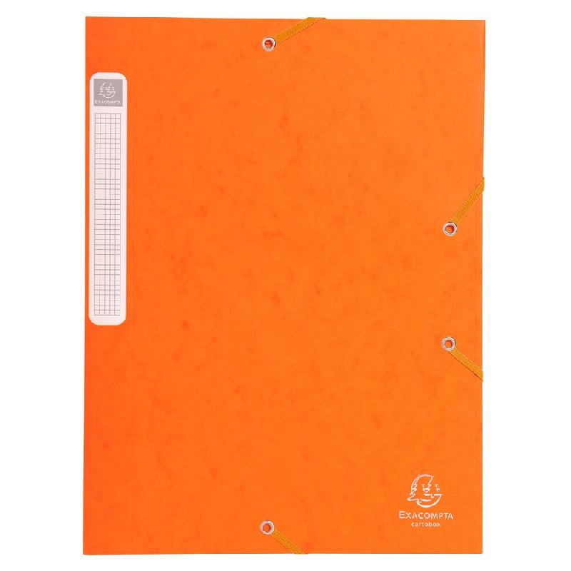 Exacompta Lot de 25 Boîte à élastique CARTOBOX NATURE FUTURE, carte lustrée, dos de 25, coloris orange - orange 18517H_0