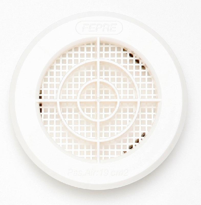 Grille d'aération ABS naturel - diamètre 10 cm - usage intérieur et extérieur avec moustiquaire_0