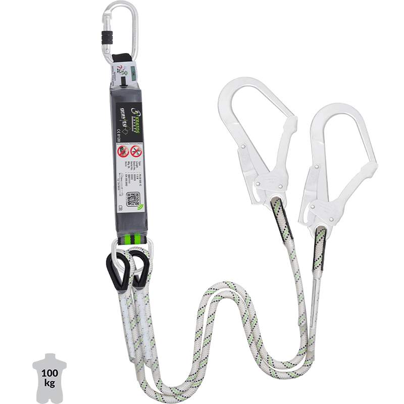 Longe double en polyamide tressé Ø11 - REF : 81220 - système de positionnement antichute avec boucles cosseées_0