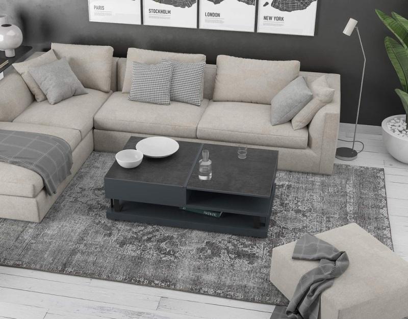 Mila Table basse double dinette 2 plateaux relevables_0