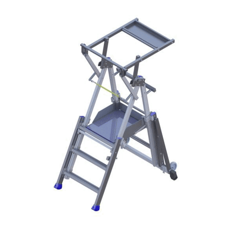 Plateforme individuelle roulante télescopique Aluscopic 100 Ultralu - aluminium, 3 à 4 marches, hauteur de travail jusqu'à 3m_0