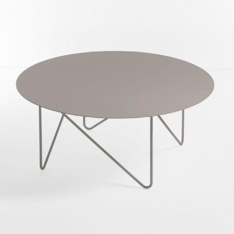 Table basse ronde SHAPE - acier gris tourterelle sablé - Ø90 cm x H38 cm - PEZZANI ITALIA_0