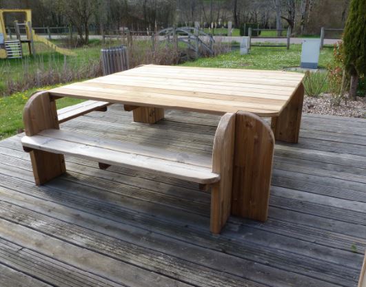 Table Elite Carrée PMR - Réf: EC230 PMR - 2,30m x 2,30m x 0,75m - Piétement bois - Livrée en KIT_0