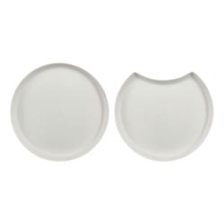 VASCELLA Assiettes Ano canne à sucre sans PFAS ø 12 x 1 cm rond + demi-lune blanc (288 unités) - blanc Bagasse V123244_0