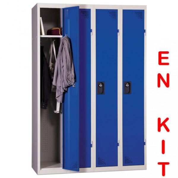 Vestiaire industrie propre - 4 cases - livré démonté - Bleu - Marque Rolléco_0