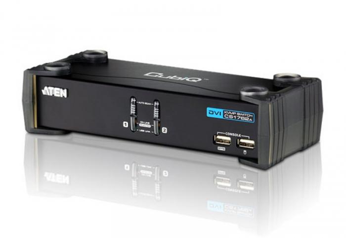 Commutateur KVM USB DVI ATEN CS1762A - Hub USB 2.0 intégré - Commande 2 serveurs_0