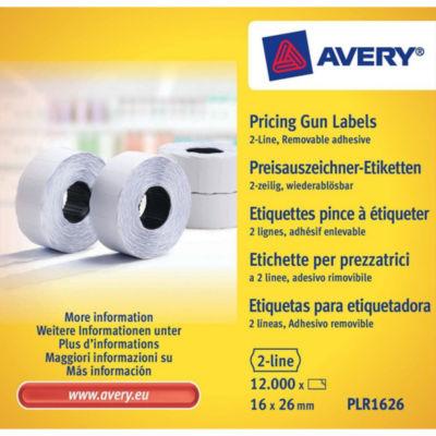 Avery Rouleau d'étiquettes pour pince à étiqueter  - 2 lignes - blanc - enlevable - Lot de 10_0