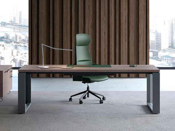 Bureau de direction design en bois massif et placage_0