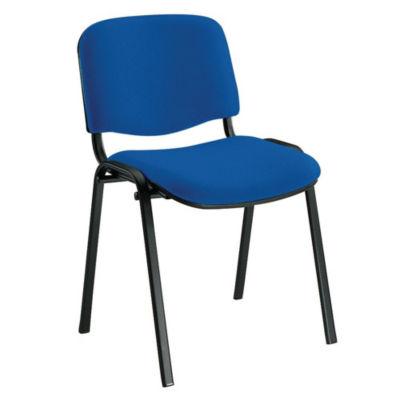 Chaise de réunion & Conférence - Tissu Bleu - Pieds Noir - lot de 4_0