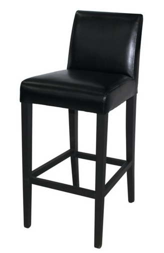 Chaise haute de bar en simili cuir - Coloris noir ou marron foncé - Conforme norme BS7176_0