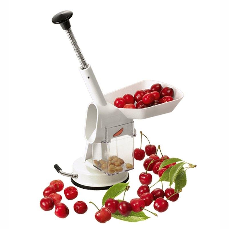 Dénoyauteur de cerises Tellier - ABS, acier chromé et inox avec fixation ventouse_0