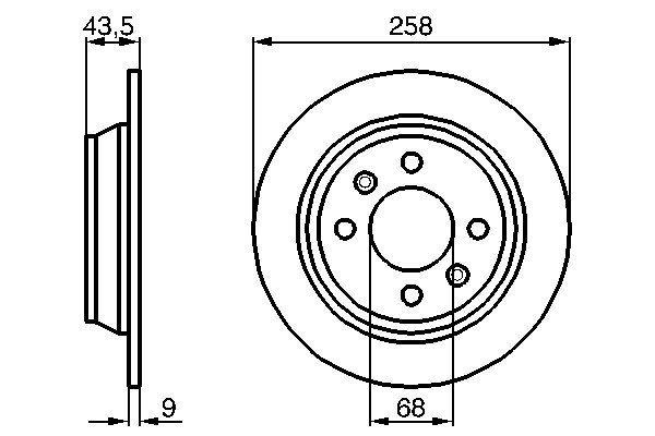 Disque de frein Bosch 0986478374 - Boîte de 2 disques - Arrière - Plein - 4 trous_0
