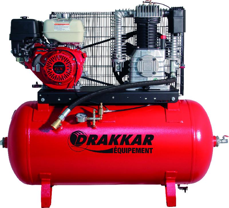 DRAKKAR EQUIPEMENT - Compresseur thermique à pistons - Moteur essence 9 CV - Cuve 230L - Pression maxi 12 bar - 11251_0